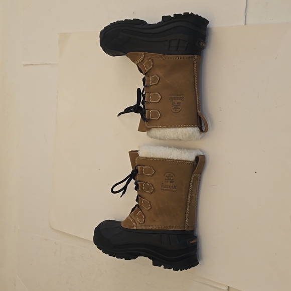 Kamik Weatherproof Winter Snow Boots Insulated Lace Up Brown Black Size 7 - Picture 12 of 17